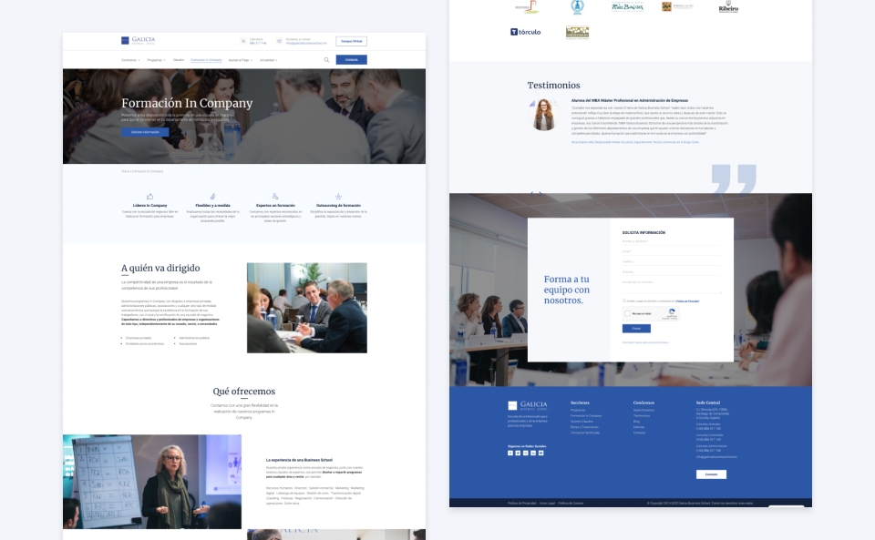 Mejora del contenido de Formación In Company, Galicia Business School