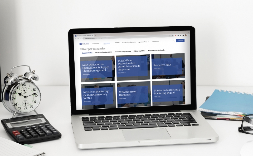 Mejora de contenido y facilitar acceso en Galicia Businesss School